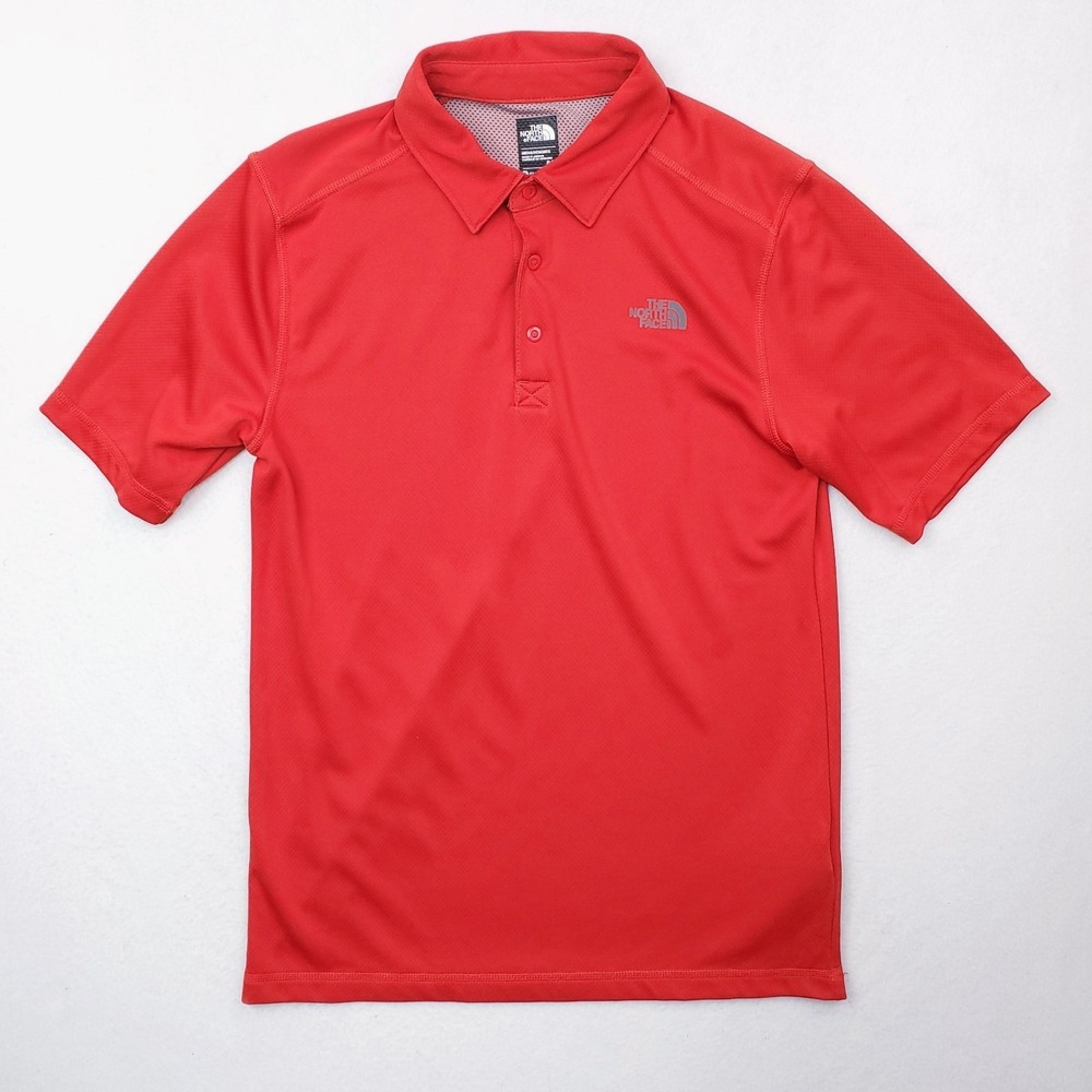 North‎ Face Shirt Mens Small Red Horizon Polo Short Sleeve Outdoor Flashdry Golf